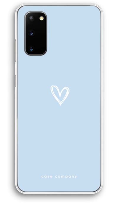 Case Company® - Hoesje geschikt voor Samsung Galaxy S20 hoesje - Klein Hart Blauw - Soft Cover Telefoonhoesje - Bescherming aan alle Kanten en Schermrand