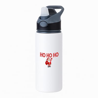 Hacebo® - Kerst kerstman waterfles met rietje zwart - Kerstmis - Kerst beker - winter - kerst - christmas - kerst cadeau - water fles - 650ML