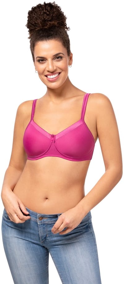 Amoena Prothese Bh Voorgevormd Zonder Beugel Lara Satin SB magenta - maat EU 80D / FR 95D