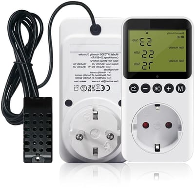 Vochtigheidsregelaar - Hygrometer Controller - Klimaat Beheersen - Automatische Bevochtiging - 20-95% RH - Niet gespecificeerd