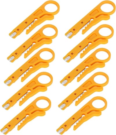 Draadstripper Krimptang - Handgereedschap Set - Elektrisch Werk - Multifunctioneel Ontwerp - 10 Delig - Geel