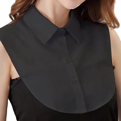 Losse Kraag Met Recht Kraagje I Puntkraag I Blouse Kraagje I Nep Los Kraagje I Nep Blouse Dames I Zwart