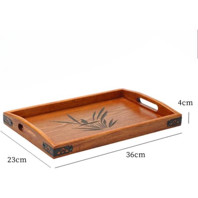 Japans Houten Dessertbord Rechthoekig Familie Hotel Woonkamer Theeservies Serveerset Thee Waterkop Handzaam Houten Theebord brown