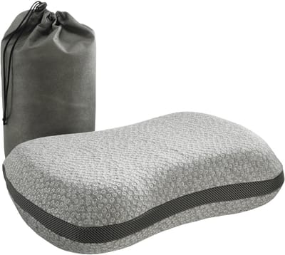 sleepling 50 x 35 cm nekkussen van memory foam | oprolbaar reiskussen met hoes | orthopedisch visco hoofdkussen | Made in EU | afneembare hoes van microvezel, wasbaar op 60 graden | grijs