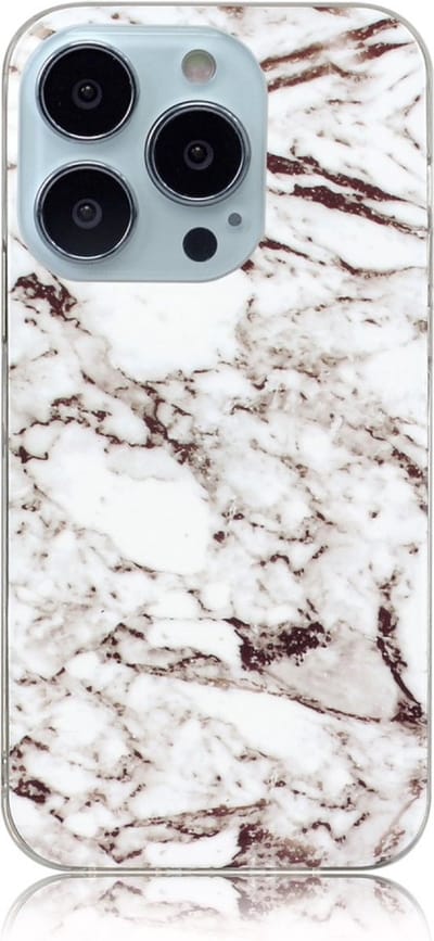 Peachy Marble TPU marmersteen hoesje geschikt voor iPhone 13 Pro Max - wit