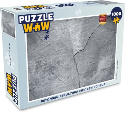 Puzzel Beton - Grijs - Scheur - Legpuzzel - Puzzel 1000 stukjes volwassenen