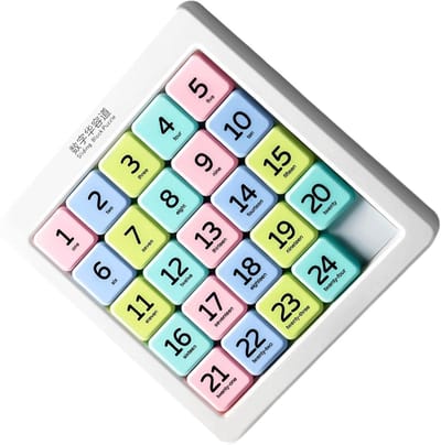 Schuifpuzzel Cijfers - Logica Spel - Mentale Training - Handzaam Draagbaar - 15x16cm