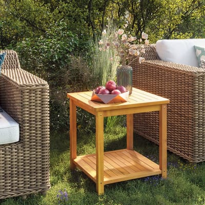 vidaXL - Bijzettafel - 45x45x45 - cm - massief - acaciahout