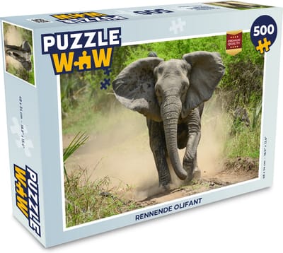 Puzzel Rennende olifant - Legpuzzel - Puzzel 500 stukjes
