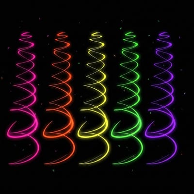 Dailygoods- Neonslinger 20 Stuks - Fluorescerende Luchtslangen - Feestdecoratie - Neonfeestdecoratie - Hangende Spiralen - Verjaardag/Carnaval