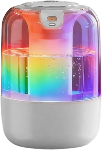 Luchtbevochtiger - Indoor Luchtbevochtiger - Dual Nozzle Ultrasone Mist Bevochtiger met 3 Standen - Stille Luchtbevochtiger voor Woonkamer Slaapkamer en Kantoor - Met Sfeerverlichting en Plantvriendelijk - Wit