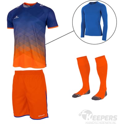 Stanno Altius Keeperstenue Oranje Blauw - Keepershandschoenen - Maat 164