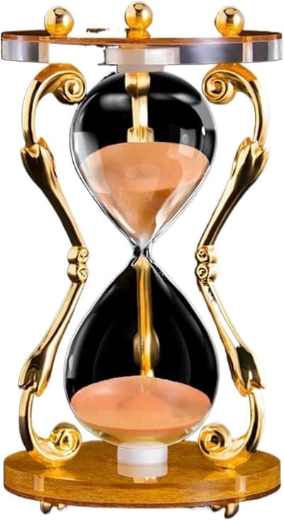 Zandloper Timer - Vintage Zandloper - Tijd Beheren - Metalen Frame - 30 Minuten - Zilverkleurig