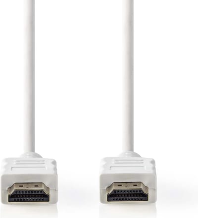 Nedis High Speed ​​HDMI-Kabel met Ethernet - HDMI Connector - HDMI Connector - 4K@30Hz - ARC - 10.2 Gbps - 2.00 m - Rond - PVC - Wit - Doos