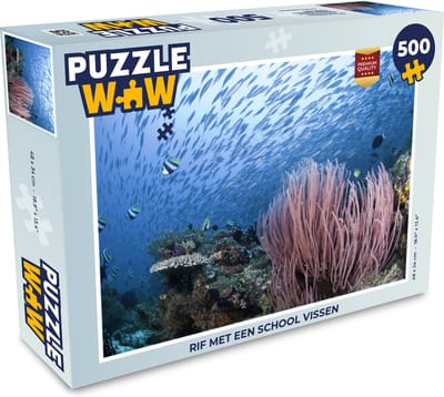 Puzzel Rif met een school vissen - Legpuzzel - Puzzel 500 stukjes