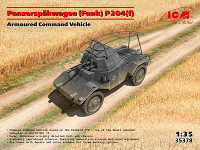 ICM Modelbouwpakket Militaire voertuigen - 35378 Panzerspähwagen (Funk) P204(f) - Gepantserd Militair Commandovoertuig Plastic - 1:35 - Modelbouw