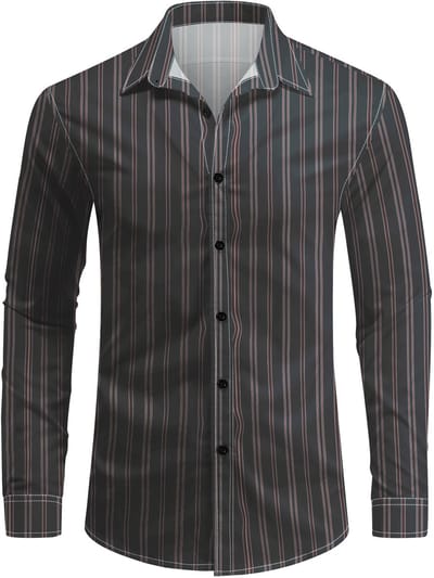ALLTHEMEN Heren casual overhemd - Gestreept - XL