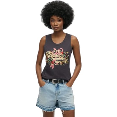 Superdry - Vintage Logo Tokyo tanktop met ronde hals - Dames - Vesten