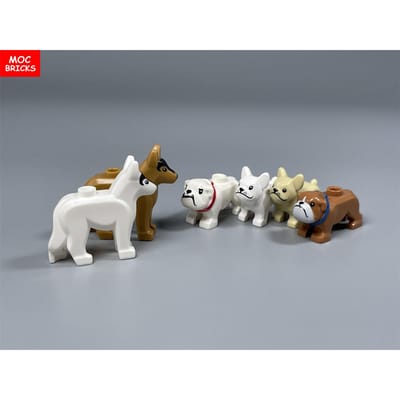 Briques MOC Série Petit Chien Chihuahua Bouledogue Français Caniche Blocs de Construction Assemblés Jouets pour Enfants Poupée