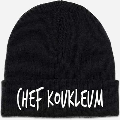 Muts Chef koukleum - Beanie - Winter - Heren - Dames - One-size - Acryl - zwart
