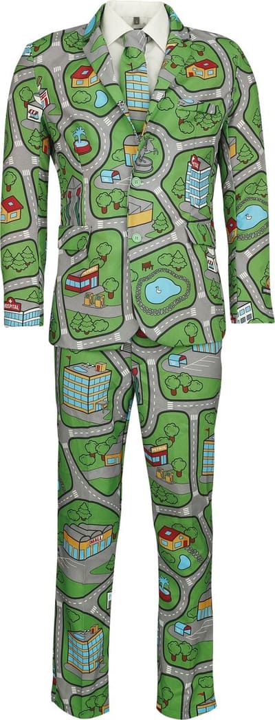 Suitmeister Carpet City Green - Heren Pak - Carnavalskleding - Speelkleed Kostuum - Meerkleurig - Maat XL