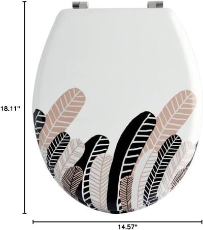 Houten WC-bril met Vintage Veren Design - Comfortabel en Duurzaam