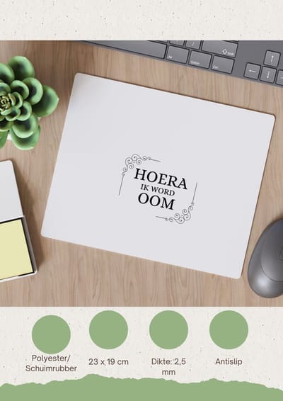 Akyol - hoera ik word oom Muismat - Oom - iemand die oom wordt - oom cadeautjes - cadeau - kado - geschenk - 23 bij 19 cm