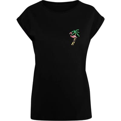 T-shirt dames Mister Tee Flamingo Extended Shoulder