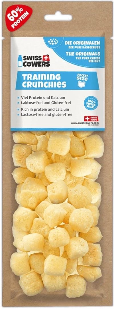 SwissCowers® Cheese Crunchies Training Original - 30 beloningen - Hondensnack - Hypoallergeen - Lactosevrij - Glutenvrij - Kaas Snack