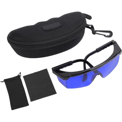 Golfbalvinder Bril Blauwe Lenzen UV-bescherming Zonnebril met Opbergkoker black