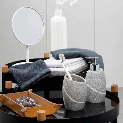 Badkamer Drinkbeker, Poly, Grijs, 8 X 8 X 11 cm