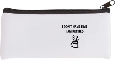 Akyol - i don't have time i am retired Etui - Collega - beste collega - collega's - verjaardag - afscheidscadeau - geschenk - kado - 20 bij 9 cm