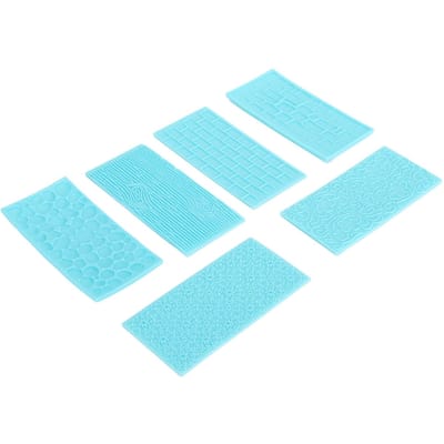 6 PCS Moules à Motifs de Gâteau Plastique Dur Moule à Gaufrage de Texture Fondant Sugarcraft Tampons Décoration white