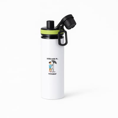 Hacebo® - Later word ik fotograaf waterfles met draaidop groen - Fotograven - Fotografe - Foto - fotonemer - momentopname - trouwfotograaf - cameraman - camera - fototoestel - dierenfotograaf - fotografie - water fles - 850ML