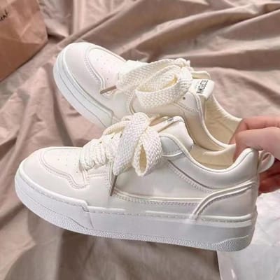 Dikgezoolde Kleine Witte Schoenen Kinderen Lente en Herfst Nieuw Ins Trendy Ademend Casual Veelzijdig Studenten Boardschoenen 40 white