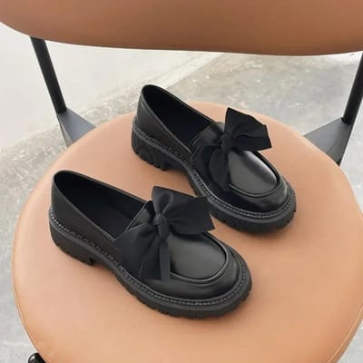 Mode Schoenen voor Dames Instappers Dames Hoge Hakken Beknopte Kantoor Pumps Dames Strik Ronde Neus Schoenen Vrouwelijk 40