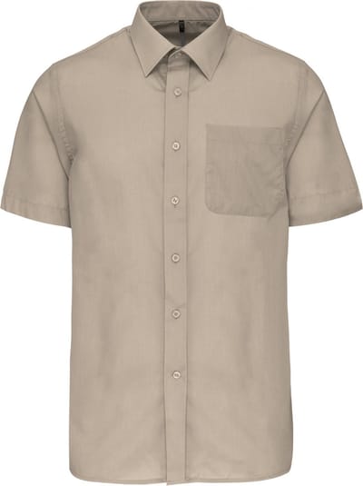 Kariban Overhemd in onderhoudsvriendelijk polykatoen-popeline korte mouwen heren K551 - Beige - 4XL