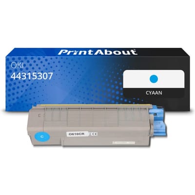 PrintAbout huismerk Toner 44315307 Cyaan Geschikt voor OKI