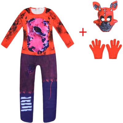 Chique Halloween Kostuum voor Kinderen Five Nights Freddyed Jumpsuit Cosplay Nightmare Bonnie Fnaf Freddy Anime Kerstcadeau voor K U 150 (11-12Y) red