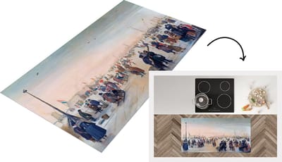 Keukenloper - Loper keuken - Ijsvermaak bij een stad - schilderij van Hendrick Avercamp - 120x60 cm - Keukenloper vinyl