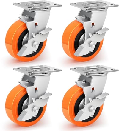 Zware Zwenkwielen - Industriële Wielen - Meubels Verplaatsen - Dubbele Kogellagers - 125 mm - Zwart