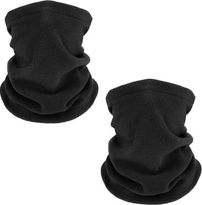 Zwarte thermo fleece sjaal - Multifunctionele morf sjaal - Gezichtsbedekker - windvanger - Nekwarmers - 1 stuk - Zwart - Polar Fleece