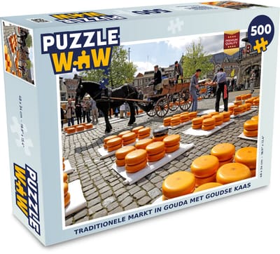 Puzzel Markt - Kaas - Gouda - Legpuzzel - Puzzel 500 stukjes
