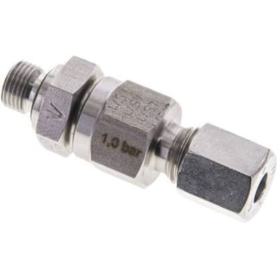 6L (M12x1.5) & G1/8'' Regeling-Uit RVS Terugslagklep Snijring Buitendraad 1-250 bar ISO 8434-1