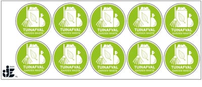 Tuinafval sticker | 5 cm - 10 stuks per vel