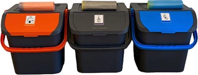 Set met 3 afvalbakken - Afvalscheidingsbak - afvalscheiding afvalbak - afval scheiden prullenbak - stickers - afvalzakken - 3 stuks - Malpie - sorteer afvalbak - sorteer bak