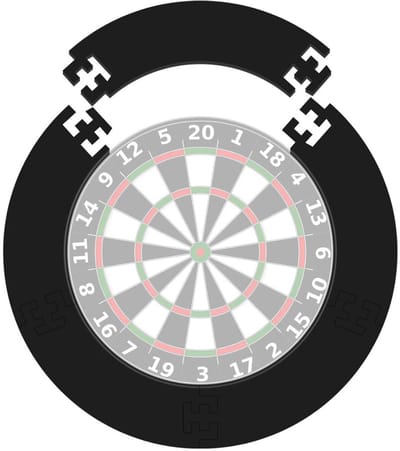 RWB® Dartbord Surround Ring - Dartbordring - Dartbord Muurbeschermer - 45 x 72 x 2.5 - Zwart