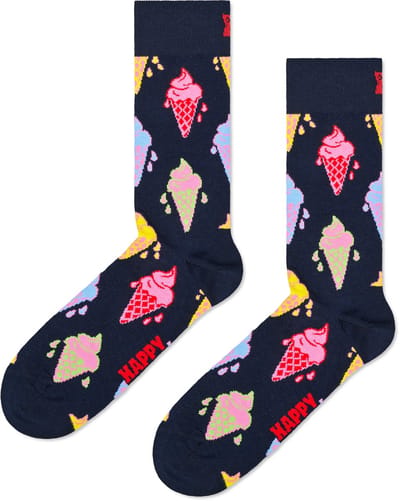 Happy Socks Ice Cream Unisex Zwart Maat 41-46