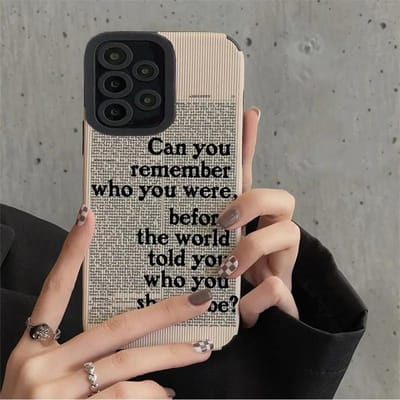 Mode Zwart Letter Siliconen Telefoonhoesje Voor Samsung Galaxy A52 A50 A51 A31 A32 A33 A21S A53 A54 A71 A72 A73 A12 A13 A14 A34 5G A32 5G beige