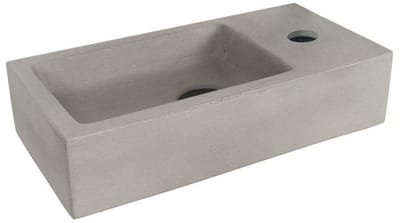 Differnz Hura fontein - 38x18x9cm - Rechthoek - 1 kraangat - Beton - grijs